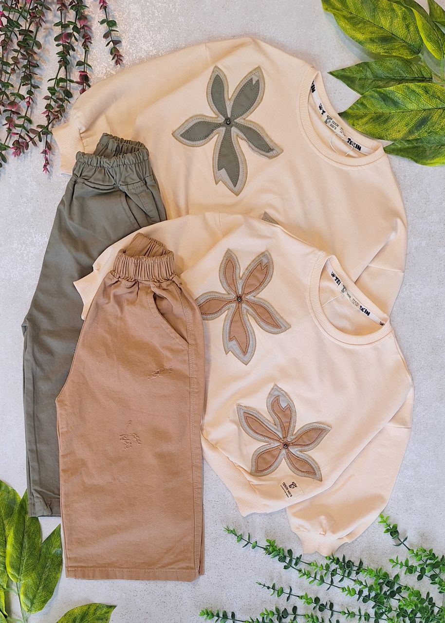 بلوز شلوار دخترانه مجلسی دو برگ